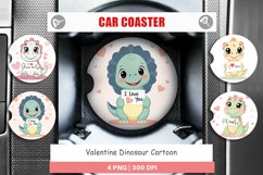 Car Coaster Valentine Dinosaur Cartoon Product Image 1