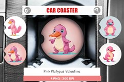Car Coaster Pink Platypus Valentine Product Image 1
