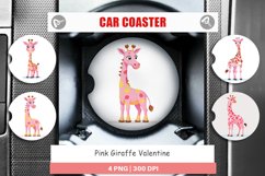 Car Coaster Pink Giraffe Valentine Product Image 1