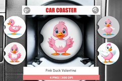 Car Coaster Pink Duck Valentine Product Image 1