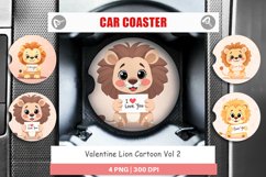 Car Coaster Valentine Lion Cartoon Product Image 1