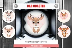 Car Coaster Valentine Deer Cartoon Product Image 1