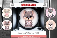 Car Coaster Valentine Wolf Cartoon Product Image 1