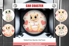 Car Coaster Valentine Gecko Cartoon Product Image 1