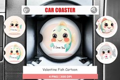 Car Coaster Valentine Fish Cartoon Product Image 1