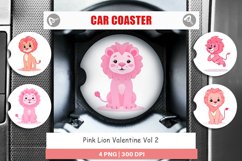 Car Coaster Pink Lion Valentine Product Image 1