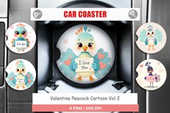Car Coaster Valentine Peacock Cartoon Product Image 1