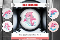 Car Coaster Pink Dolphin Valentine Product Image 1