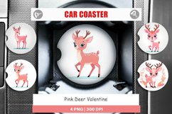 Car Coaster Pink Deer Valentine Product Image 1