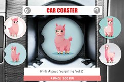 Car Coaster Pink Alpaca Valentine Product Image 1