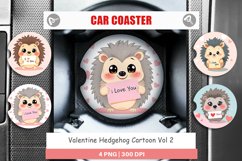 Car Coaster Valentine Hedgehog Cartoon Product Image 1