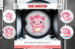 Car Coaster Pink Axolotl Valentine Product Image 1