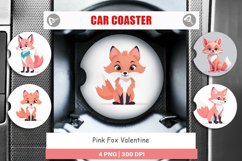 Car Coaster Pink Fox Valentine Product Image 1