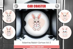 Car Coaster Valentine Rabbit Cartoon Product Image 1