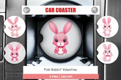 Car Coaster Pink Rabbit Valentine Product Image 1