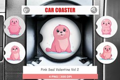 Car Coaster Pink Seal Valentine Product Image 1