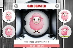 Car Coaster Pink Sheep Valentine Product Image 1