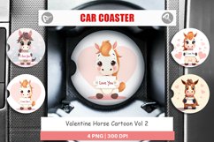 Car Coaster Valentine Horse Cartoon Product Image 1