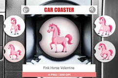 Car Coaster Pink Horse Valentine Product Image 1