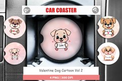 Car Coaster Valentine Dog Cartoon Product Image 1