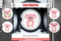 Car Coaster Pink Koala Valentine Product Image 1