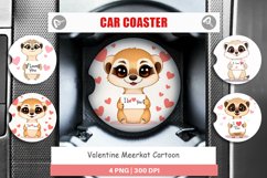 Car Coaster Valentine Meerkat Cartoon Product Image 1