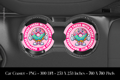 Happy Donut Car Coaster Sublimation Design Product Image 1