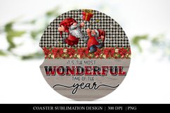 Wonderful Time of Year Gnomes Christmas Car Coaster PNG Product Image 1