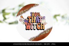 100 Percent That Witch Halloween Themed Car Coaster PNG Product Image 1