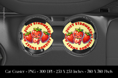 starwberay Juicy And Sweet Friends Car Coaster Sublimation Product Image 1