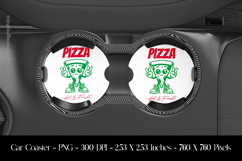 Pizza Hot &amp; Fresh Car Coaster Sublimation Design Product Image 1