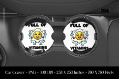 Full Of Vitamins Egg Car Coaster Sublimation Design Product Image 1