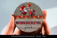Wonderful Time of Year Gnomes Christmas Car Coaster PNG Product Image 2
