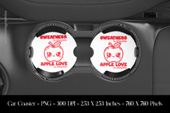 Apple Love Kawaii Food Car Coaster Sublimation Design Product Image 1