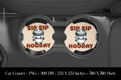 Sip Sip Hooray Car Coaster Sublimation Design Product Image 1