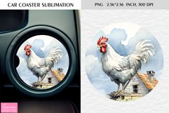Watercolor Chicken| Animal Car Coaster|Sublimation Product Image 1