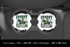 Vintage Cowboy Car Coaster Sublimation Design Product Image 1