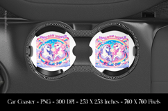 Unicorn World Car Coaster Sublimation Design Product Image 1