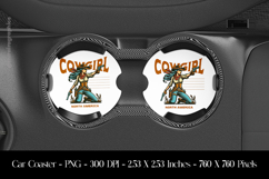 Cowgirl Western Car Coaster Sublimation Design Product Image 1