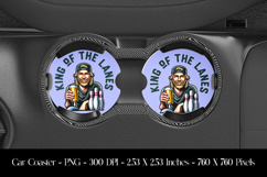 King Of The Lanes Car Coaster Sublimation Design Product Image 1