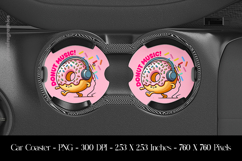 Donut Music Car Coaster Sublimation Design Product Image 1