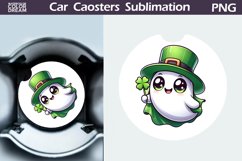 St Patricks Day Car Coaster | St Patricks Ghost Car Coaster Product Image 1