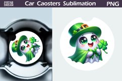 St Patricks Day Car Coaster | St Patricks Ghost Car Coaster Product Image 1