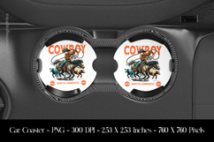 Cowboy Western Rodeo Vintage Style Car Coaster Sublimation Product Image 1