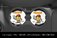 Tennis Healthy Life Car Coaster Sublimation Design Product Image 1