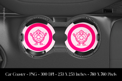 Cute Donut Car Coaster Sublimation Design Product Image 1