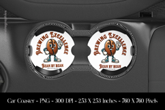 funny coffee cartoon Car Coaster Sublimation Design Product Image 1