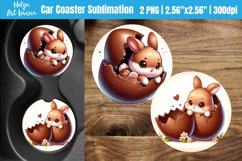 Easter Car Coaster Sublimation Product Image 1
