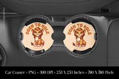 Born to Roar Lion Cub Car Coaster Sublimation Design Product Image 1