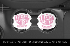 The Red Hearts Love Car Coaster Sublimation Design Product Image 1